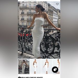 Maira midi white dress princess Polly